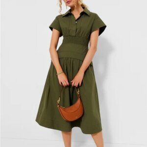 Tuckernuck Dress Cameran Army Green Midi Sz L